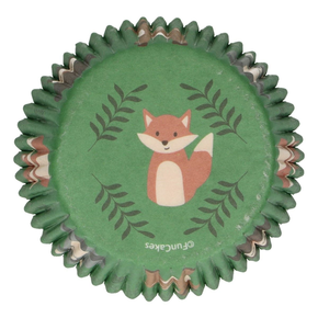 Košíčky na cupcake, průměr 5 cm, 48 ks lesní zvířata | FUNCAKES, FC4016