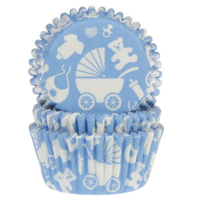 Košíčky na cupcake, průměr 5 cm, 50 ks vzor- nemluvně - modrá | HOUSE OF MARIE, HM5140