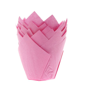 Košíčky na cupcake - tulipán, průměr 5 cm, 36 ks, růžová | HOUSE OF MARIE, HM5690