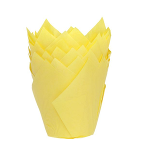 Košíčky na cupcake - tulipán, průměr 5 cm, 36 ks, žluté | HOUSE OF MARIE, HM5751