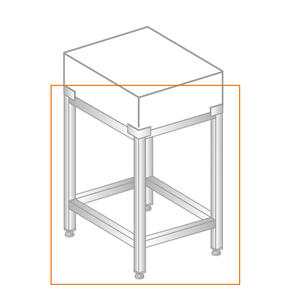 Podstavec pod řeznický špalek z nerezové oceli 400x400x700 mm | DORA METAL, DM-3152