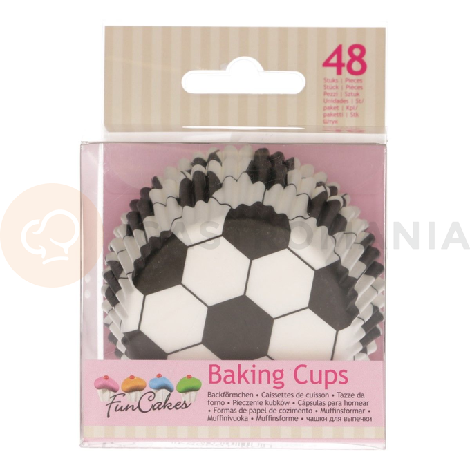 Košíčky na cupcake, průměr 5 cm, 48 ks fotbal | FUNCAKES, FC4021