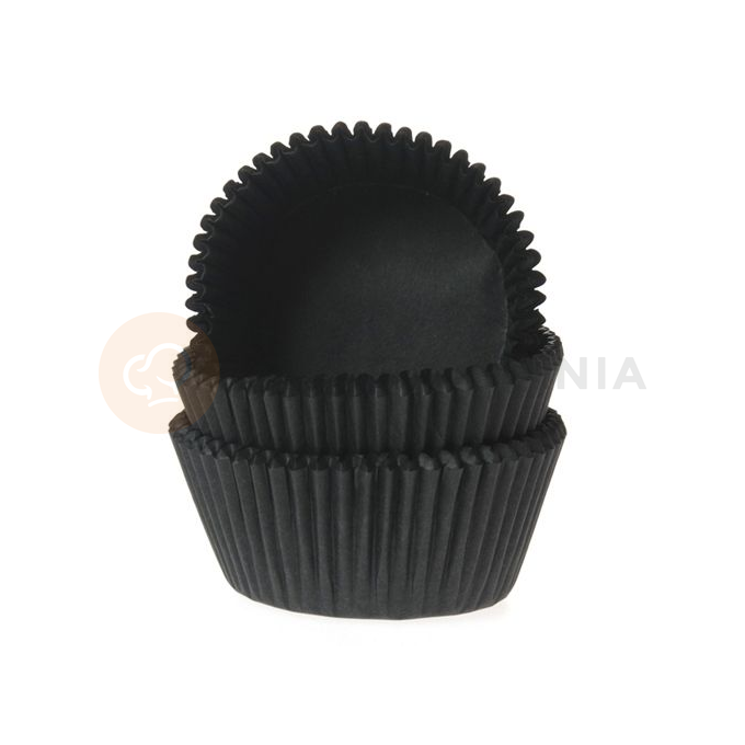 Košíčky na cupcake, průměr 5 cm, 50 ks černá | HOUSE OF MARIE, HM0039