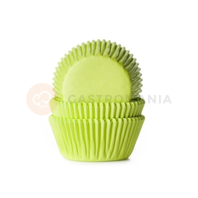 Košíčky na cupcake, průměr 5 cm, 50 ks limetková barva | HOUSE OF MARIE, HM1685