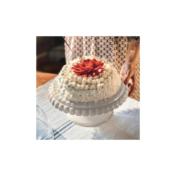 Stojan na dorty s poklopem, průměr 30 cm, barva mléčná bílá | GUZZINI, TIFFANY