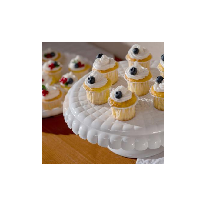 Stojan na dorty s poklopem, průměr 30 cm, barva mléčná bílá | GUZZINI, TIFFANY