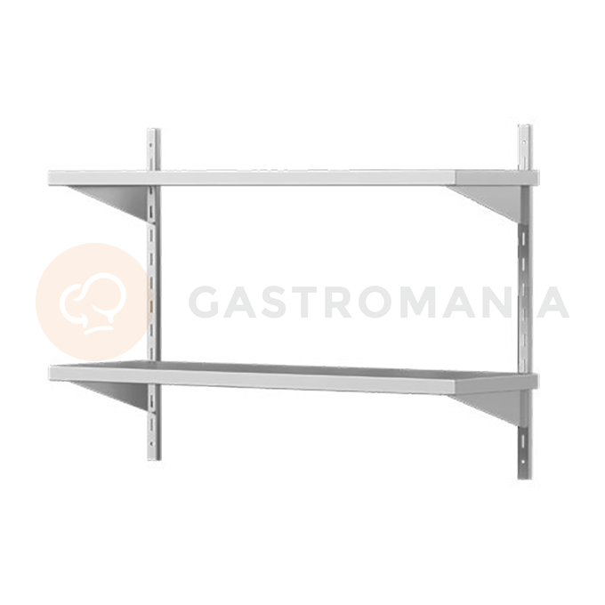 Závěsná police z nerezové oceli, podvojná 900x300x700 mm | ASBER, WAS-930/2