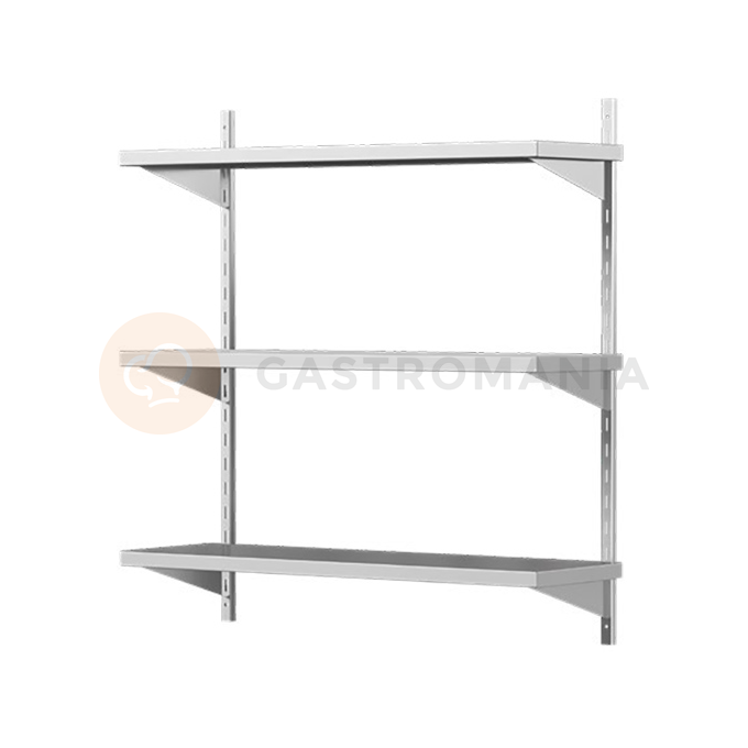 Závěsná police z nerezové oceli, potrojná 1000x300x1050 mm | ASBER, WAS-1030/3