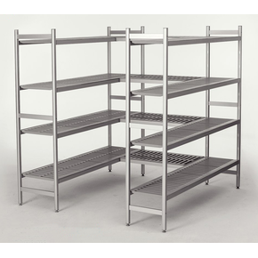 Regał aluminiowo-polipropylenowy z 4 półkami, 4205x400x1800 mm | CHEFFY, Modular System