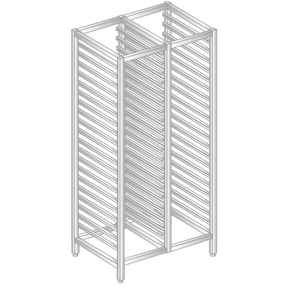 Regál dvojitý z nerezové oceli na nádoby, tácy a plechy 1170x660x1600 mm | DORA METAL, DM-3323 S