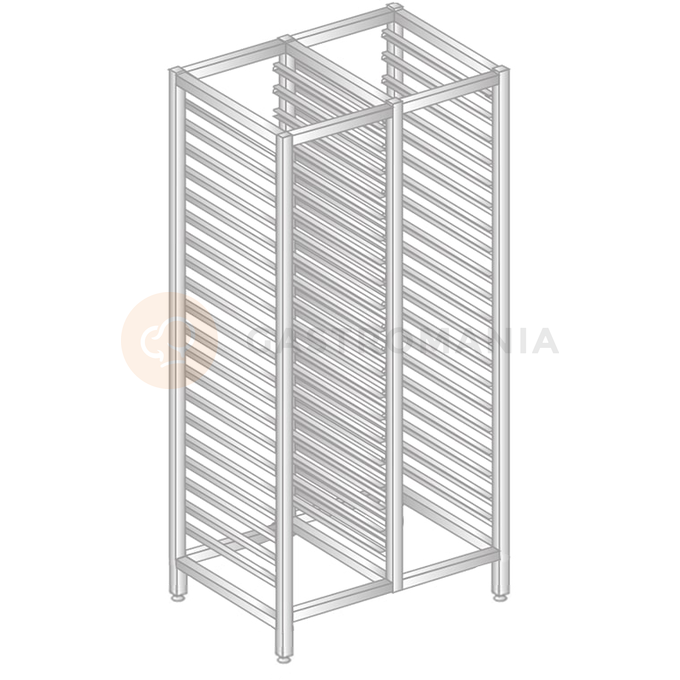 Regál dvojitý z nerezové oceli na nádoby, tácy a plechy 1170x660x1600 mm | DORA METAL, DM-3323 S