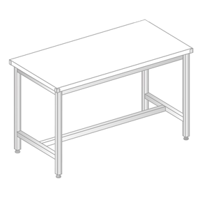 Stůl centrální z nerezové oceli s polyamidovou deskou 1000x600x850 mm | DORA METAL, DM-3160