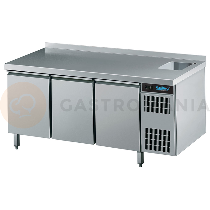 Chladící stůl 3dvéřový s dřezem 420 l, 1725x700x850 mm | RILLING, AKT EK731 1601-B