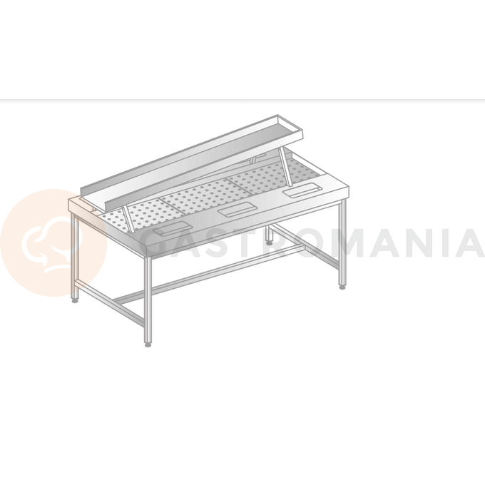 Stůl na loupání brambor z nerezové oceli, dvoustranný 2400x1100x850 mm | DORA METAL, DM-3251