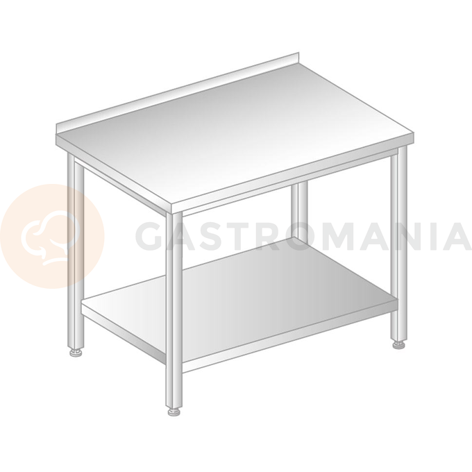 Stůl nástěnný s policí z nerezové oceli 1700x600x850 mm | DORA METAL, DM-3103
