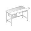 Stůl nástěnný z nerezové oceli s krájecí deskou a šuplíkem 1200x700x850 mm | DORA METAL, DM-3106