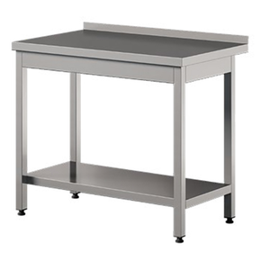 Přístěnný stůl z nerezové oceli s policí 1200x600x850 mm | ASBER, WT-126-PL-S
