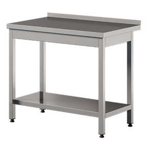 Přístěnný stůl z nerezové oceli s policí 1400x700x850 mm | ASBER, WT-147-PL-S