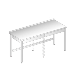 Stół przyścienny ze stali nierdzewnej 2500x700x850 mm | DORA METAL, DM-3100
