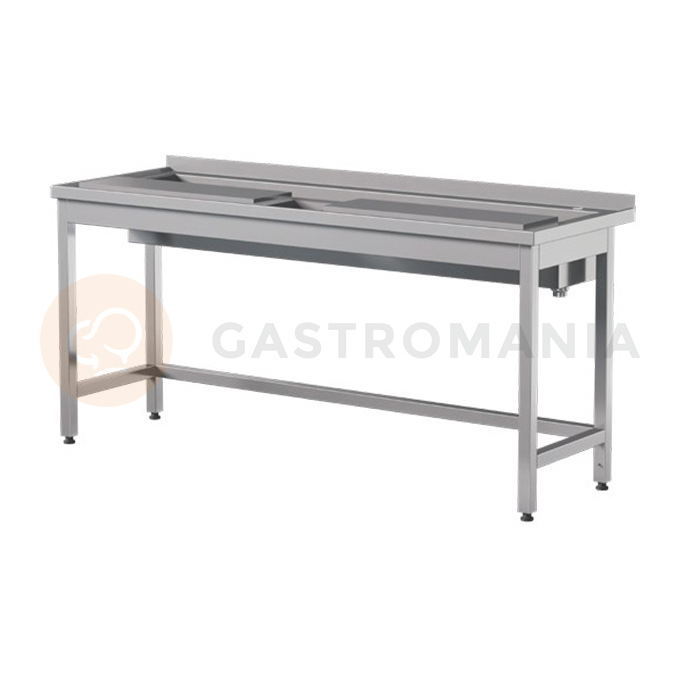 Přístěnný pracovní nerezový stůl  1800x600x850 mm  | ASBER, WTP-186/2-PL