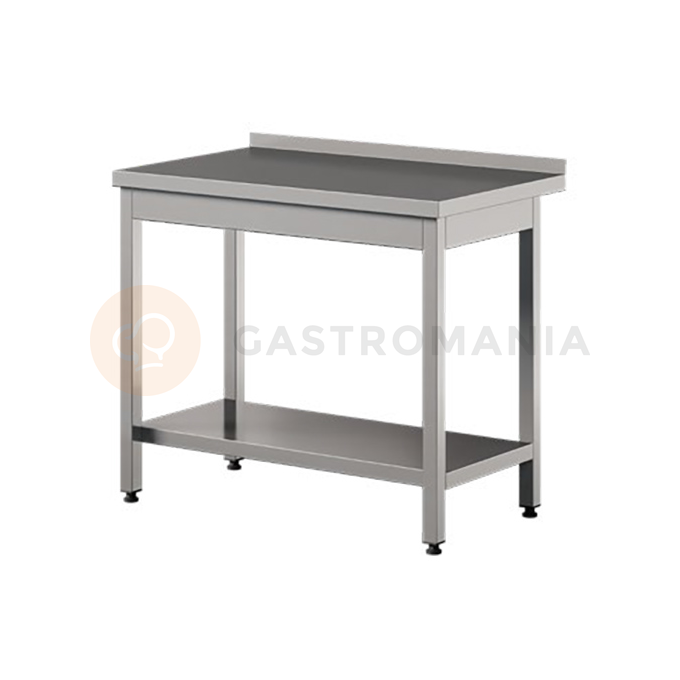 Přístěnný stůl z nerezové oceli s policí 1400x700x850 mm | ASBER, WT-147-PL-S