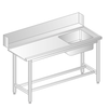 Stůl pro nakládání do myčky nádobí z nerezové oceli s dřezem 1500x760x850 mm | DORA METAL, DM-3247