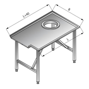 Jednoduchý třídící stůl, levý, 1200x800x850 mm | LOZAMET, LO304/1280