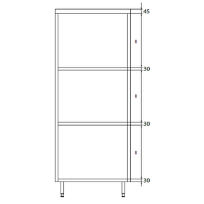 Dvojitá skladovací skříň z nerezové oceli s posuvnými dveřmi a policemi 1200x700x2000 mm | DORA METAL, DM-3305.01