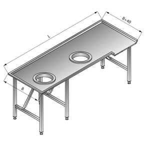 Třídící stůl levý, 2200x1200x850 mm | LOZAMET, LO312/2212