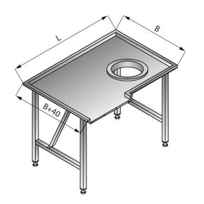 Třídící stůl pravý, 1200x800x850 mm | LOZAMET, LO308/1280