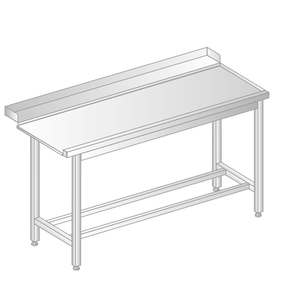 Vykládací stůl pro myčky nádobí z nerezové oceli 1000x700x850 mm | DORA METAL, DM-3248