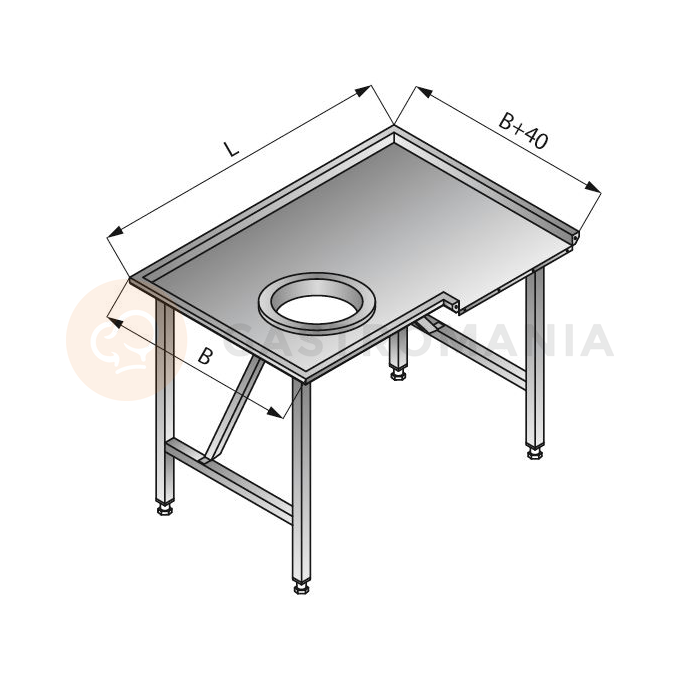 Třídící stůl levý, 1200x800x850 mm | LOZAMET, LO312/1280