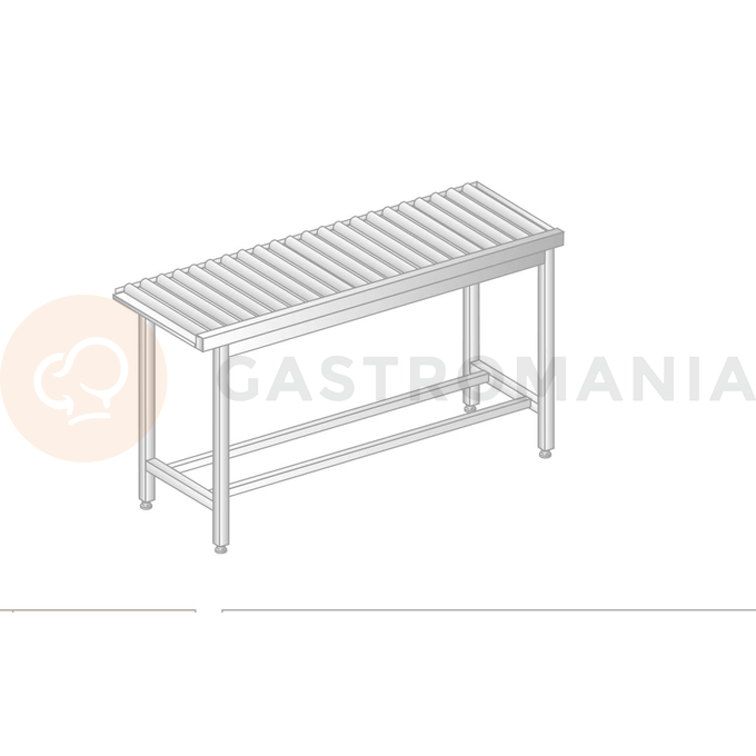 Vyklýdací válečkový stůl pro myčky nádobí z nerezové oceli 900x634x850 mm | DORA METAL, DM-3278