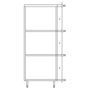 Dvojitá průchozí skříň z nerezové oceli s posuvnými dveřmi a policemi 1000x700x1800 mm | DORA METAL, DM-3333.01