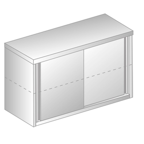 Závěsná skříňka průchozí nastavitelná z nerezové oceli s posuvnými dvířky 800x400x600 mm | DORA METAL, DM-3316 P