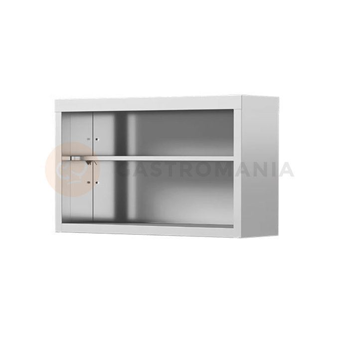 Otevřená skříňka z nerezové oceli, závěsná 800x400x600 mm | ASBER, HC-84