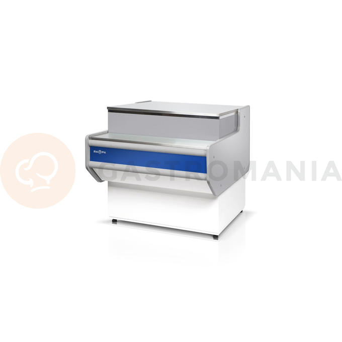 Pokladní pult nechlazený, rovný s deskou z šedé laminátové desky 1000x820x910 mm | RAPA, LK-A