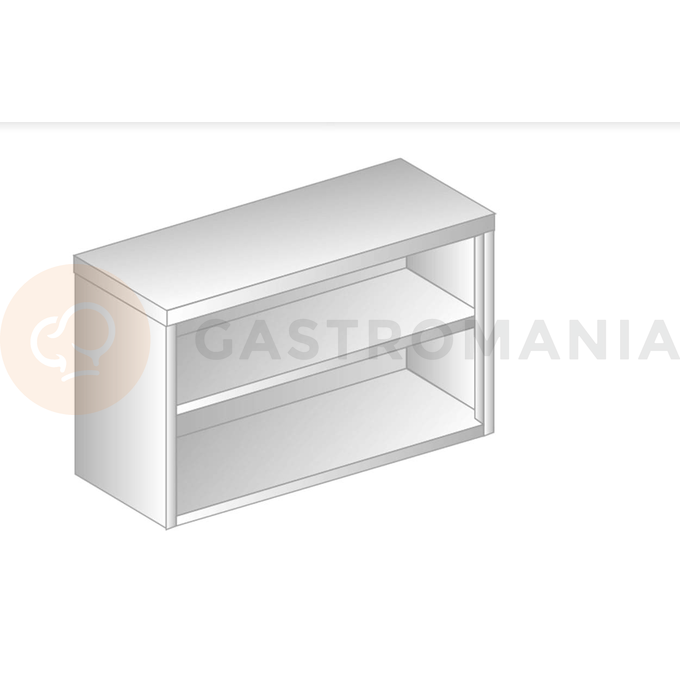 Závěsná skříňka otevřená z nerezové oceli 1000x300x600 mm | DORA METAL, DM-3313