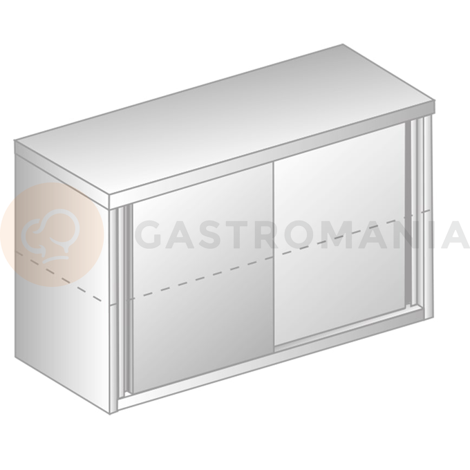 Závěsná skříňka průchozí nastavitelná z nerezové oceli s posuvnými dvířky 1200x400x600 mm | DORA METAL, DM-3316 P